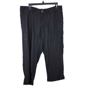 Sonoma Life Style Womens Capri Pants Size 12 Linen Rayon Blend Drawstring Black